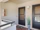 Inviting front entrance featuring modern black doors and a sleek, contemporary design at 4780 Brittany S Dr # 111, St Petersburg, FL 33715