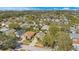 High-angle aerial view of a dense neighborhood featuring diverse homes and beautiful green foliage at 7622 Hampshire Garden Pl, Apollo Beach, FL 33572