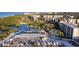 Aerial view featuring a marina, condo buildings, boat docks, and waterfront access at 1000 Cove Cay Dr # 5E, Clearwater, FL 33760