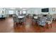 Inviting common room with tables, chairs, and television for residents' enjoyment and socializing at 1000 Cove Cay Dr # 5E, Clearwater, FL 33760