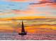 Beautiful sailboat gliding across the water with a gorgeous sunset backdrop, creating a serene atmosphere at 1727 Waxwing Cir, Venice, FL 34293