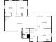 Detailed first-floor plan showing the layout of the bedrooms, living room, kitchen, foyer, and bathroom at 3305 Acapulco Dr, Riverview, FL 33578