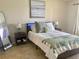 This comfortable bedroom features a queen bed, soft lighting, and calming decor for a peaceful retreat at 3672 Lake Bayshore Dr # K327, Bradenton, FL 34205
