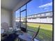 Screened patio overlooking well-maintained lawn, ideal for outdoor relaxation and entertaining at 36495 Garden Wall Way, Zephyrhills, FL 33541