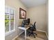 Cozy home office with natural light, perfect for remote work or study, with desk, monitor, and sporty art at 116 S Obrien St, Tampa, FL 33609