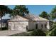Charming single-story home featuring a two-car garage, landscaped front yard, and a welcoming teal front door at 151 April Rd, Rotonda West, FL 33947