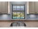 Kitchen sink with window overlooking the pool and backyard at 32589 Greenwood Loop, Wesley Chapel, FL 33545