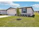 Well-kept front yard with lush green grass and a lovely tree providing shade at 31610 Malbec Dr, Brooksville, FL 34602