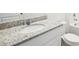 Bright bathroom featuring a white sink with granite countertop and a toilet at 31668 Wild Grape Ln, Brooksville, FL 34602
