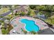 Aerial shot of the community pool and surrounding amenities at 8539 Sandpiper Ridge Ave, Tampa, FL 33647
