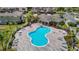 Aerial view of community pool with lounge chairs and tables, perfect for relaxation at 8539 Sandpiper Ridge Ave, Tampa, FL 33647