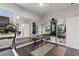 Well-equipped home gym with modern exercise equipment, mirrors, and a bright, open layout at 24470 Kingsway Cir, Punta Gorda, FL 33983