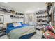Unique bedroom featuring a bed with football helmet decorations, adding a sporty and playful touch at 4335 S Coolidge Ave, Tampa, FL 33611