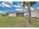 Home's backyard featuring a screened in porch and lush green lawn at 7280 Meroni Blvd, North Port, FL 34291