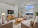 Bright, open living area with high ceilings, modern furniture, and a decorative rug at 3527 65Th Avenue E Cir, Sarasota, FL 34243