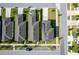 Bird's eye view of a roof with solar panels in a residential neighborhood at 13001 Pennybrook Dr, Riverview, FL 33579