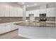 Kitchen boasts granite countertops, white cabinets, stainless steel appliances, and tile backsplash at 5954 Caldera Ridge Dr, Lithia, FL 33547