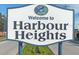 Welcome to Harbour Heights sign, creating a sense of place and community at 2258 Sulstone Dr, Punta Gorda, FL 33983
