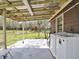 Covered patio featuring laundry hookups with a view of the lawn and barn at 8123 Double Branch Rd # 1, Tampa, FL 33635