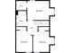 The second-floor layout features three bedrooms, one bath, a walk-in closet, and a hall at 2481 Sagemont Dr, Brandon, FL 33511