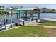 Private boat dock with boat lift and ample space for boats and watercraft at 513 Flamingo Dr, Apollo Beach, FL 33572