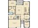 Floor plan featuring three bedrooms, three baths, den, lanai, great room, and a three-car garage at 17936 Polo Trl, Bradenton, FL 34211