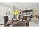 Breakfast nook with a decorative chandelier, perfect for casual dining next to the kitchen at 2709 Coco Palm Cir, Wesley Chapel, FL 33543