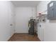 Utility room with water heater, circuit box, storage shelf, and a door at 6730 32Nd N Ave, St Petersburg, FL 33710