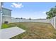 This backyard offers a full vinyl fence and plenty of room for outdoor living at 7617 Wallflower Trl, Wesley Chapel, FL 33545