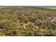 Aerial view showing land boundaries, house and tree coverage around property at 18218 Railroad Rd, Spring Hill, FL 34610