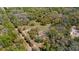 Aerial view of property showing home, tree coverage, and surrounding area at 18218 Railroad Rd, Spring Hill, FL 34610
