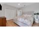 Comfortable bedroom with hardwood floors, closet, and a queen-sized bed at 1570 Oakford Rd, Sarasota, FL 34240