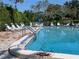 Community pool with chaise lounges and surrounding greenery at 2155 Wood St # B4, Sarasota, FL 34237