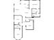Simple black and white floor plan of a house showing the layout of rooms and halls at 15452 Long Cypress Dr, Ruskin, FL 33573