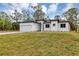 Inviting single-story home with a lush green lawn and a bright white exterior against a partly cloudy sky at 18399 Hillsborough Blvd, Port Charlotte, FL 33954
