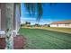 Spacious backyard with green grass and foliage, showcasing the home's exterior at 31028 Baclan Dr, Wesley Chapel, FL 33545