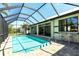 Inviting screened-in pool with a brick deck and a relaxing outdoor living space at 3215 Peace River Dr, Punta Gorda, FL 33983