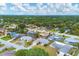 A bird's-eye view of the area, revealing houses, roads, and dense tree coverage at 3803 Pin Oaks St, Sarasota, FL 34232