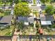 Aerial shot of a backyard showcasing property size, greenery, and a convenient location at 909 Kirkcaldy Way, Valrico, FL 33594