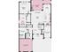 Detailed floorplan showcasing the layout of the first floor, including bedrooms and living spaces at 1785 Trailhead Ln, Zephyrhills, FL 33541