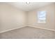 A bright bedroom with carpet floors, neutral colored walls and a sunlit window with blinds at 11807 Myrtle Rock Dr, Riverview, FL 33578