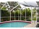 Private screened-in pool area with tropical landscaping and refreshing water at 26187 Argentina Dr, Punta Gorda, FL 33983