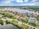 An aerial perspective of condos near a picturesque lake in a well-maintained community at 10520 Windsor Lake Ct # 10520, Tampa, FL 33626
