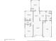Detailed floor plan showcasing the layout of this home, including the main bedroom, kitchen and living spaces at 1453 Thames Ln, Clearwater, FL 33755