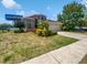 Inviting two-story home features a manicured lawn, attached two-car garage, and lush landscaping at 4249 Hawksley Pl, Wesley Chapel, FL 33545