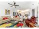 Expansive living room with modern decor, an open layout, and stylish furnishings at 1647 Stable Trl, Palm Harbor, FL 34685