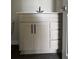 Bathroom vanity with white countertop and black hardware at 7284 Deer Valley Cir, Tampa, FL 33635