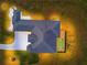 Aerial view of the home showing the dark roof, screened-in pool, and hardscape elements in the backyard at 6306 Foxbrook Trl, Parrish, FL 34219