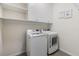 Bright laundry room with cabinets and newer washer and dryer at 12387 Eastpointe Dr, Dade City, FL 33525