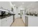 Modern kitchen with white cabinetry, stainless steel appliances, and granite countertops at 13405 Fawn Springs Dr, Tampa, FL 33626